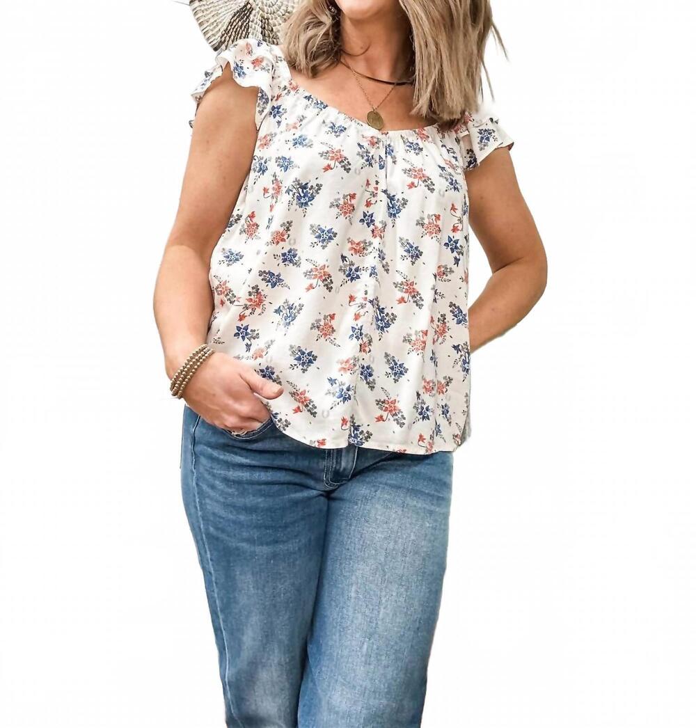 NEW ARIAT lynn top in floral print